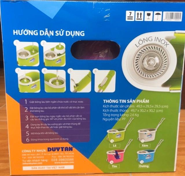 Bộ Lau Nhà 360 Matsu Duy Tân 11L Lồng Inox Có Bánh Xe