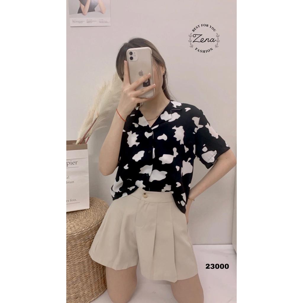 23000A23000-Sơ Mi croptop bò sữa