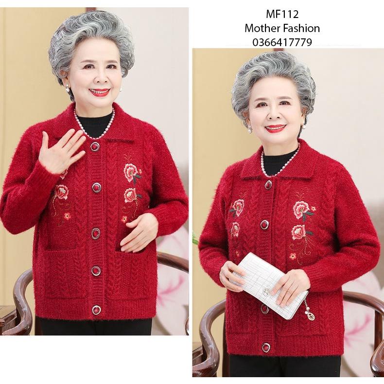 Áo len cho người già, Áo cho bà, áo người cao tuổi, áo khoác len cho bà, cho mẹ MF112
