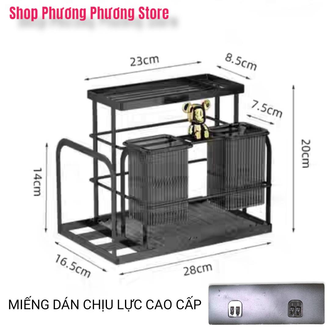 Kệ Để Dao Thớt Đa Năng Cao Cấp, Giá Treo Không Cần Đục Lỗ Hoặc Để Bàn Để Đồ Dùng Nhà Bếp Thép Carbon Siêu Bền
