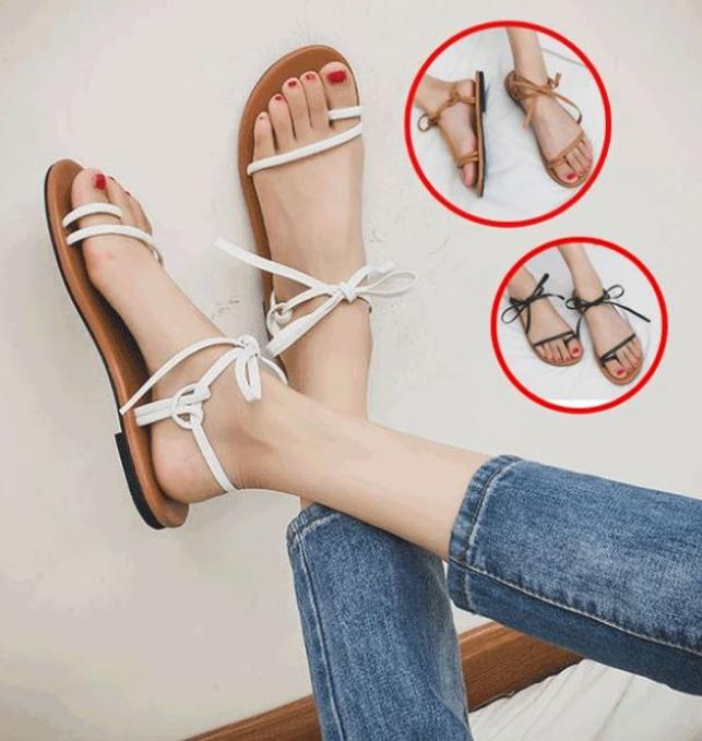 Giày Sandal dây cột nơ