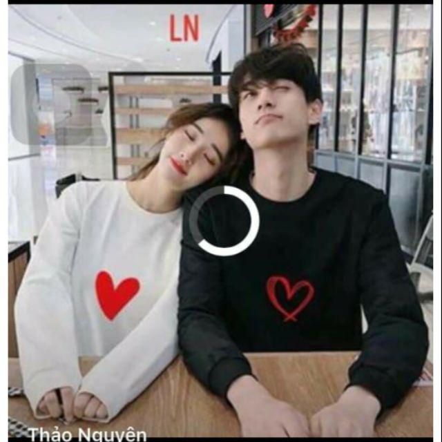 Áo đôi thu đông nam nữ trái tim
