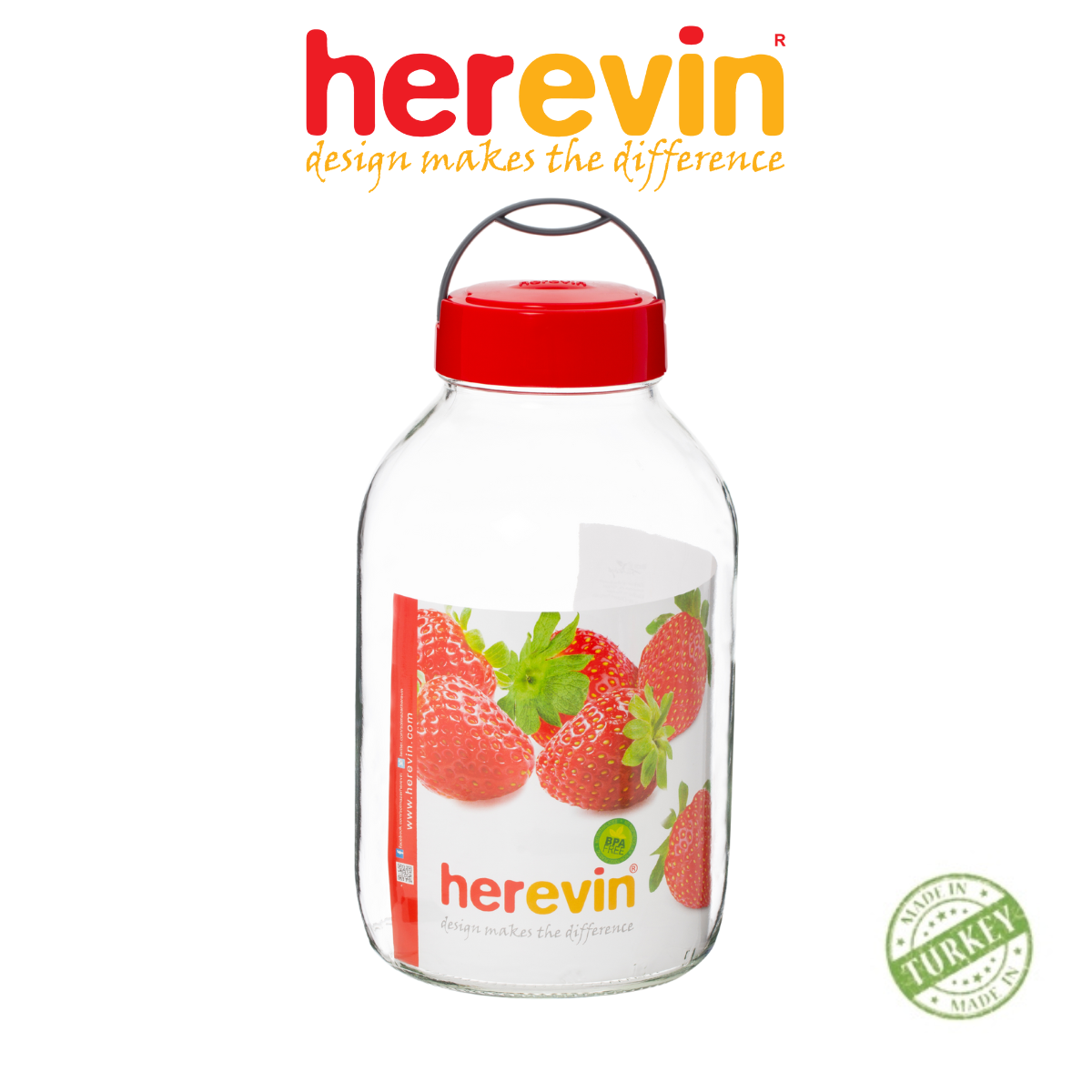 Bình Ngâm Thuỷ Tinh Herevin Tròn 5L - HEBI131831-000