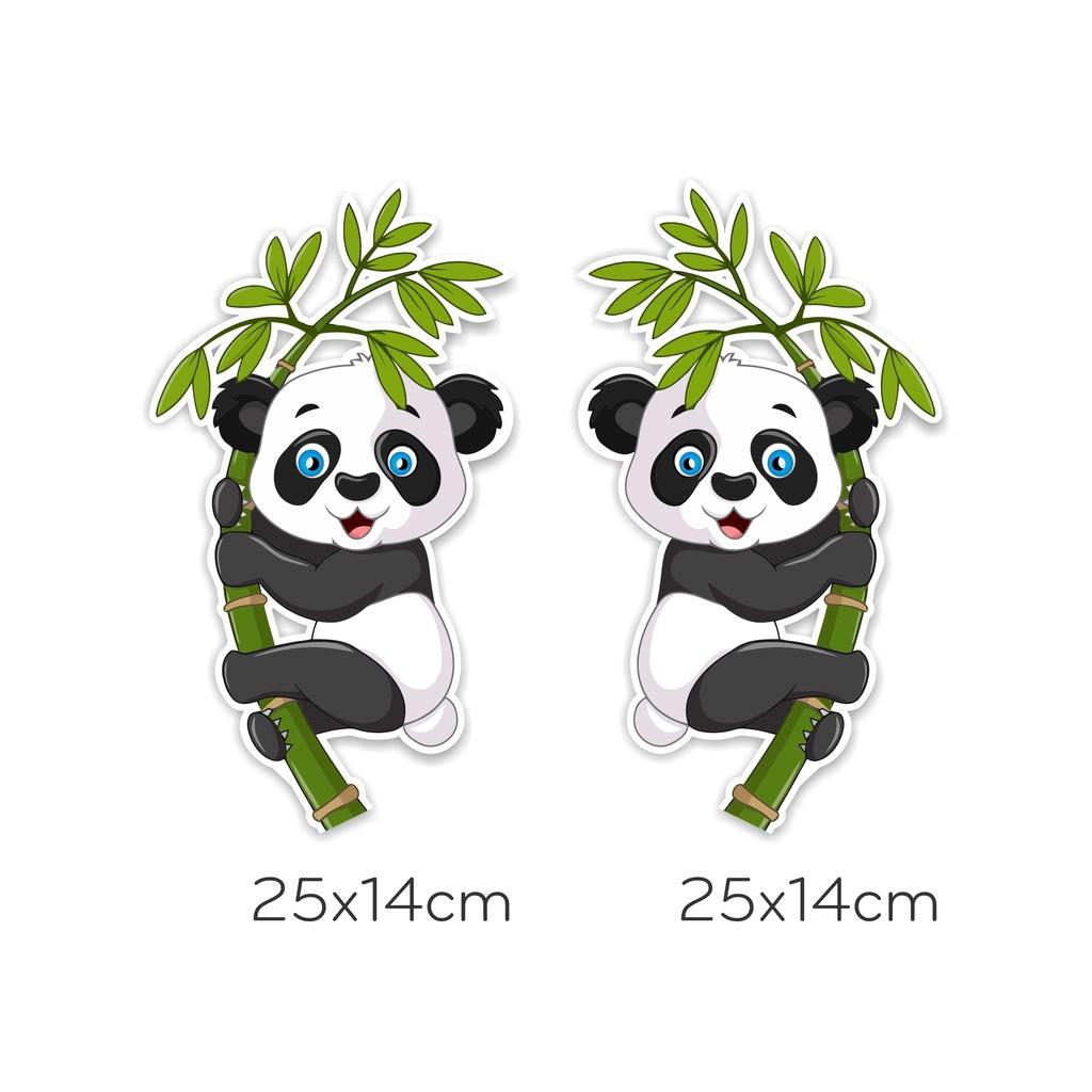 Decal Gấu Trúc Panda dán xe ô tô, sticker dán cửa kính, xe tải