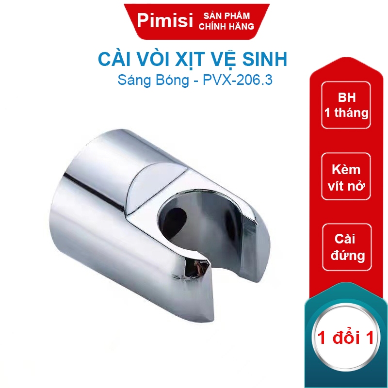 Vòi Xịt Bồn Cầu Vệ Sinh Phòng Tắm Pimisi PVX-206 Chịu Áp Lực Nước Lớn Cho Chung Cư, Dây Nhựa Dẻo Màu Inox | Chính Hãng