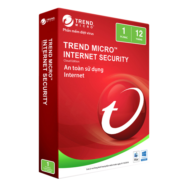 Phần Mềm Diệt Virus Trend Micro Internet Security Bản Quyền 1 PC 12 Tháng - Hàng chính hãng