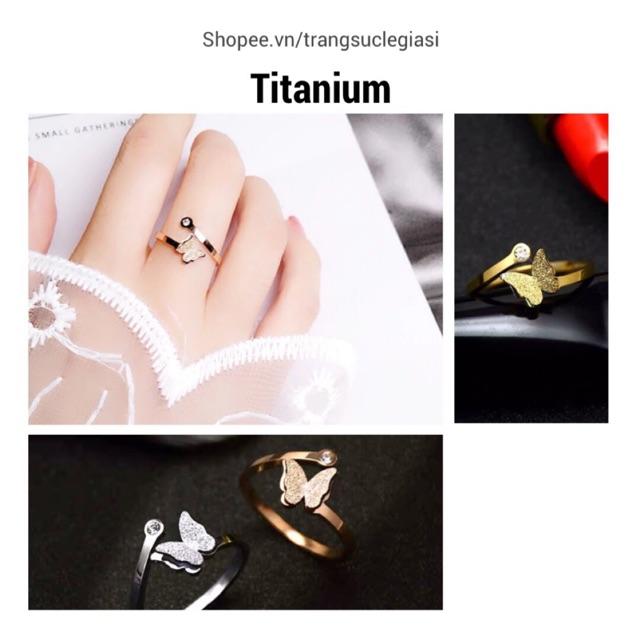 Nhẫn titan bướm phun hạt cát không đen