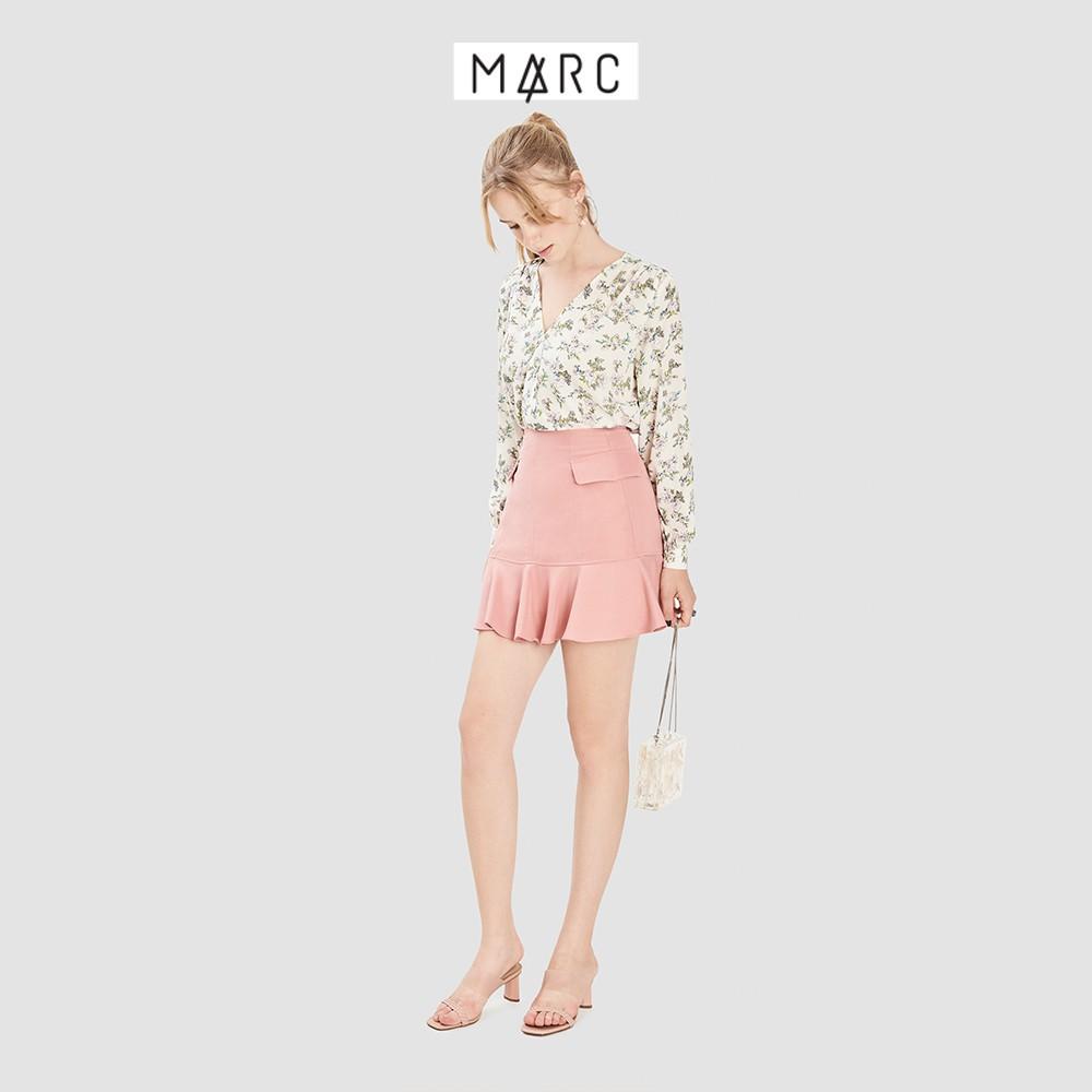 Váy nữ MARC FASHION mini hạ eo bèo nhấn nắp túi