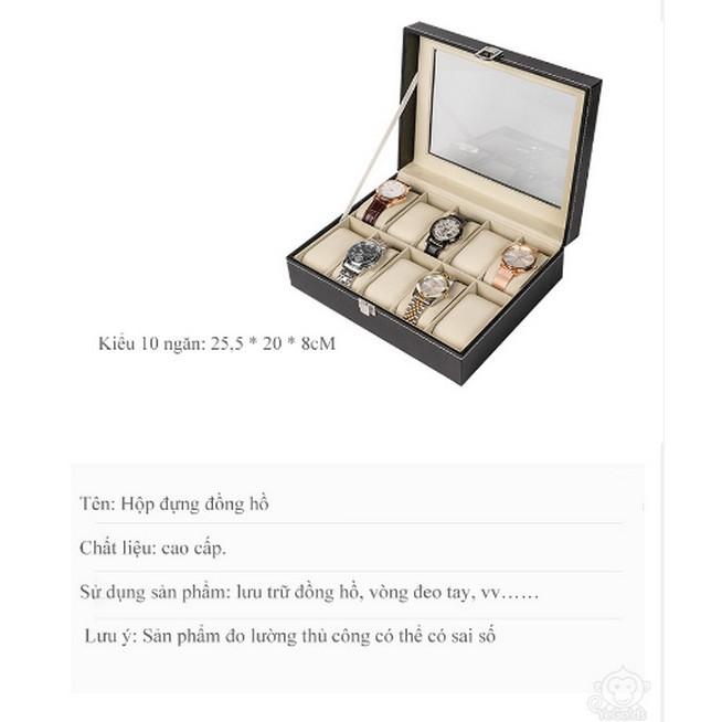 Hộp đựng đồng hồ 10 ngăn - Luxury Watch Box 10 slots - Home and Garden