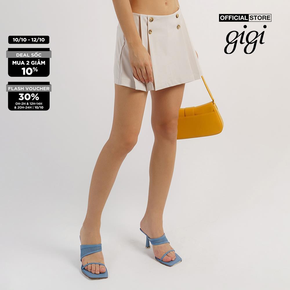 GIGI - Quần shorts giả váy xếp li phối nút tròn thời trang G3402S221411