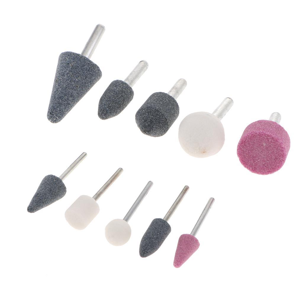 10x 6mm Cylindrical Electric Nail Drill Bits Polishing Grinding Head