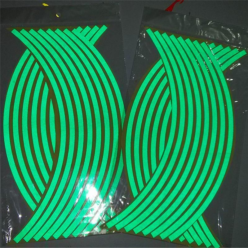 NEW 16Pcs Strips Reflective Motorcycle Car Rim Stripe Wheel Decal Tape Sticker StripsMotorcycle Car Rim Stripe Wheel Decal Tape Sticker Lots Reflective Motorcycle Tire Stickers Reflective Strip Tire Aperture Stickers Car Stickers