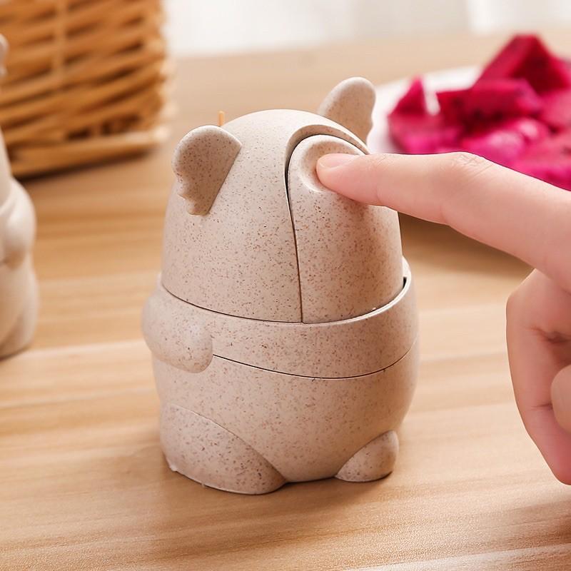 Hộp Đựng Tăm Chất Liệu Lúa Mạch Hình Gấu Koala Đáng Yêu
