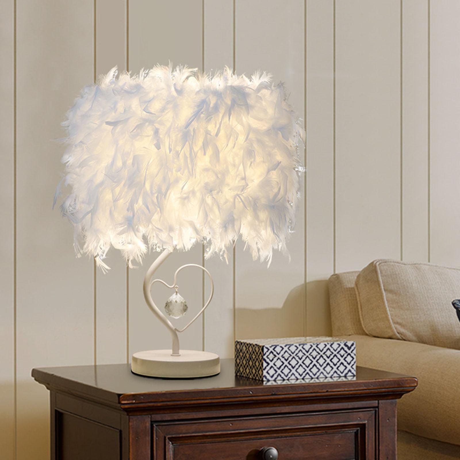 Feather Table Lamp  Nightlight Bedroom Hallway Sconces Decor Pink