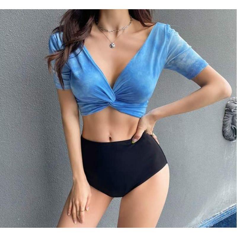 BikiniStoreVn : Đồ Bơi 2 Mảnh Tay Ngắn Croptop B20