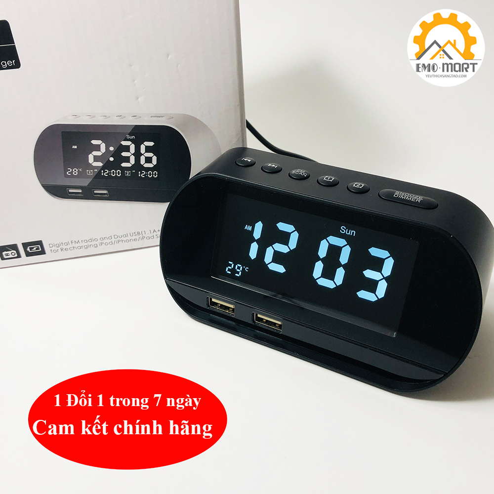 ĐỒNG HỒ ĐỂ BÀN THÔNG MINH -Kèm loa bluetooth âm thanh trầm-sắc nét, Hẹn giờ báo thức, làm việc.