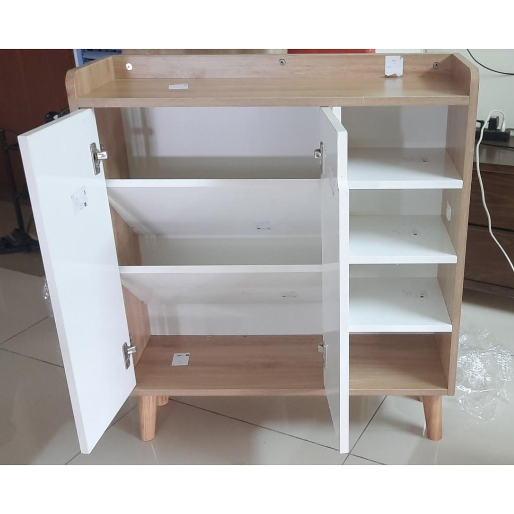 Kệ giày , tủ giày dép gỗ MDF 2 cánh 4 ngăn cao cấp 82x30x87cm - ND0141