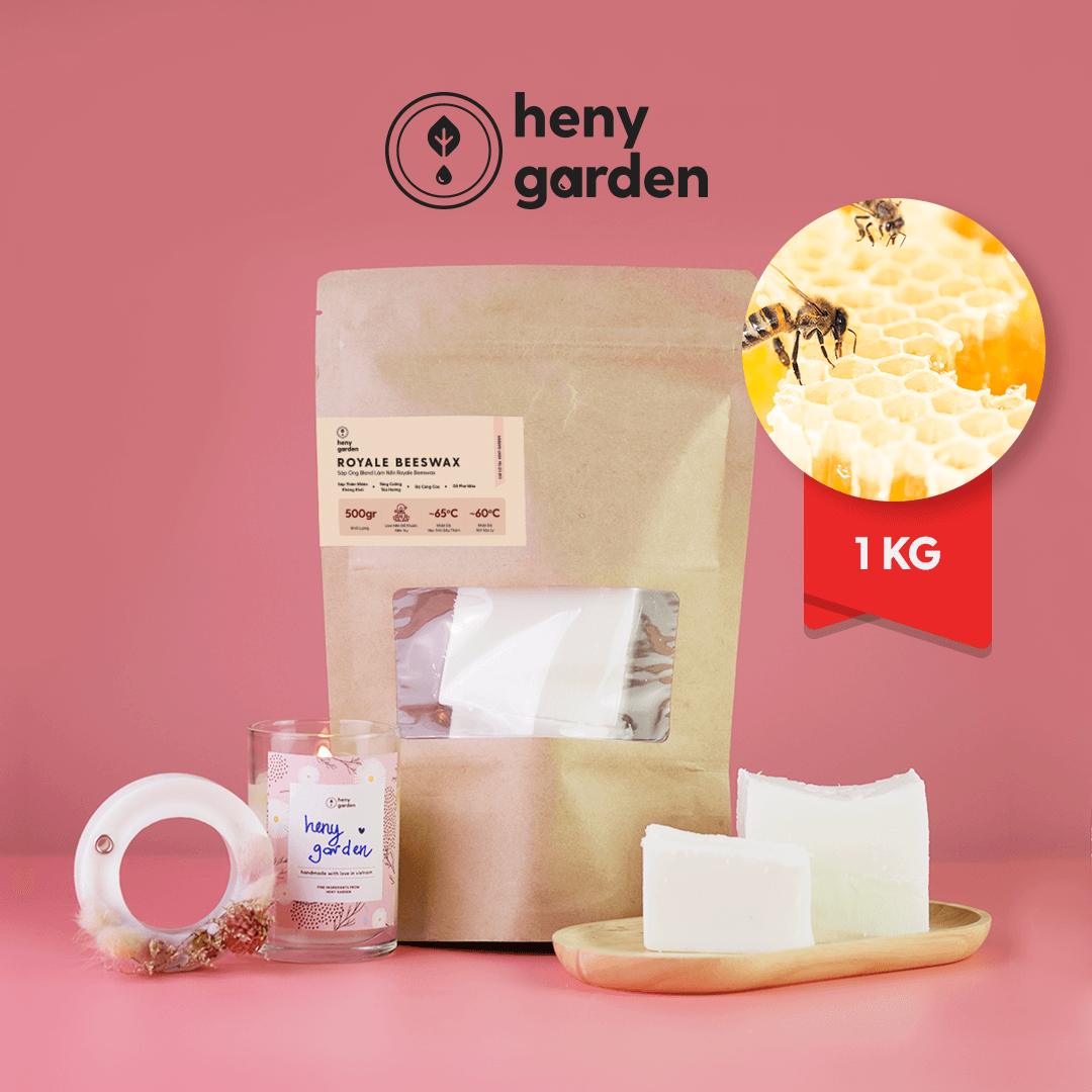 Sáp Ong Làm Nến 1KG Heny Garden – Nguyên Liệu Làm Nến Thơm Handmade, Tặng Kèm Mẫu Thử Tinh Dầu Với Mỗi Đơn Hàng