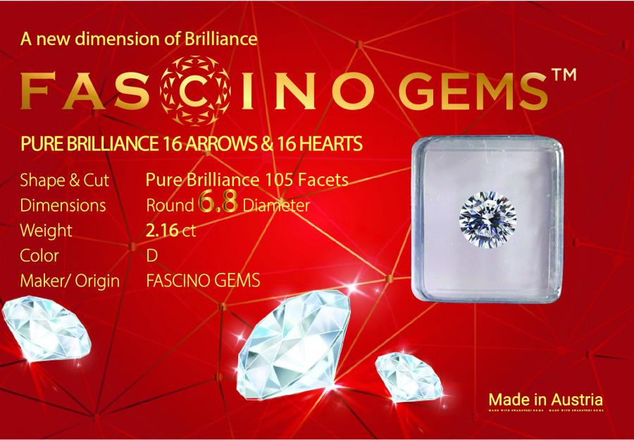 Kim Cương Nhân Tạo Dạng Tròn 105 Giác  - Fascino Gems 16 TIM