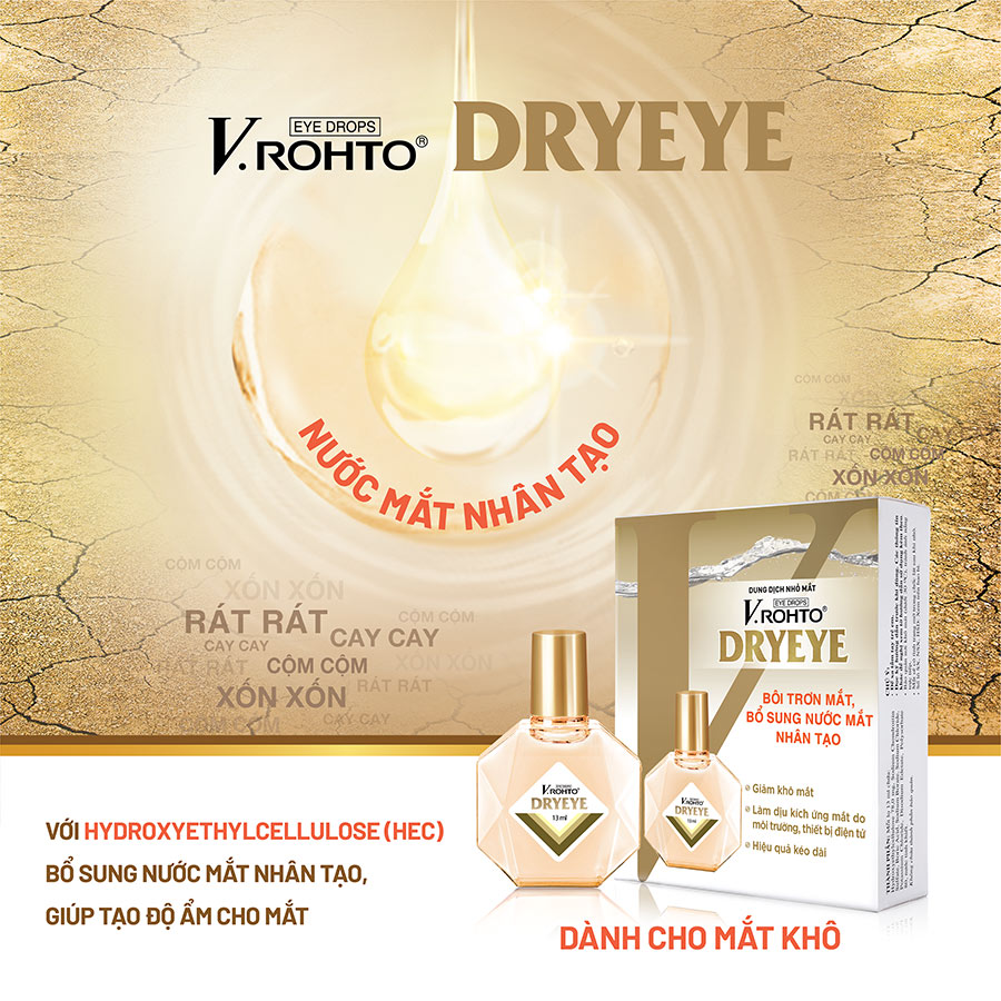 Dung dịch nhỏ mắt bổ sung nước mắt nhân tạo V.Rohto DryEye 13ml