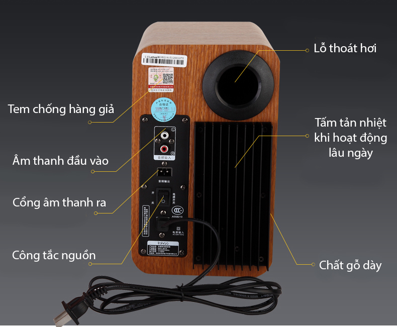 Bộ loa vi tính kiểm âm cao cấp Lohao AV 8219 - Âm thanh 2.1 - Kết nối bluetooth, USB, SD, AV - Vỏ gỗ sang trọng - 2 Bass 2 Treble - Chỉnh âm thanh ngay trên loa - Công suất lên đến 100W - Hàng chính hãng