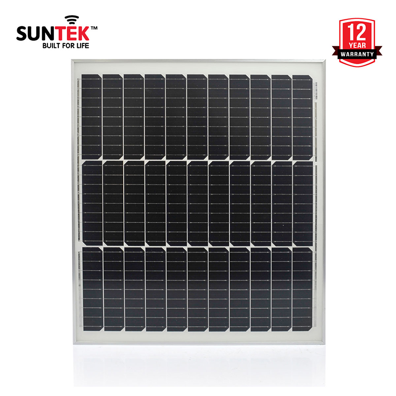 Tấm Pin Mono Năng Lượng Mặt Trời SUNTEK SSP-50W/18V 9BB - Hàng Chính Hãng - Bảo hành 12 năm