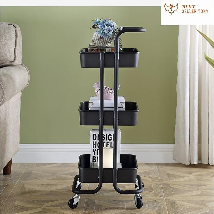 Kệ đựng đồ 3 tầng cho Salon có bánh xe USA