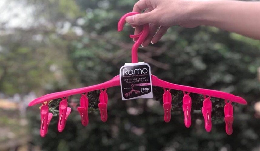 Móc phơi quần áo 8 kẹp Kokubo Ramo - Made in Japan