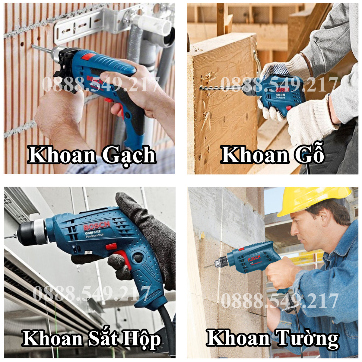 Máy Khoan Điện Bo.s.ch 13ly GSB 13RE, Chuyên Khoan Tường, Sắt, Gỗ, Bắt Vít, Bắn Tôn - Động Cơ Chuẩn Dây Đồng Siêu Khỏe