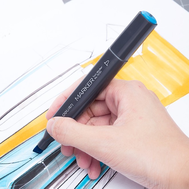 Bút màu marker chuyên nghiệp Deli -kèm túi vải - 30/40/60/80 Màu - 70806