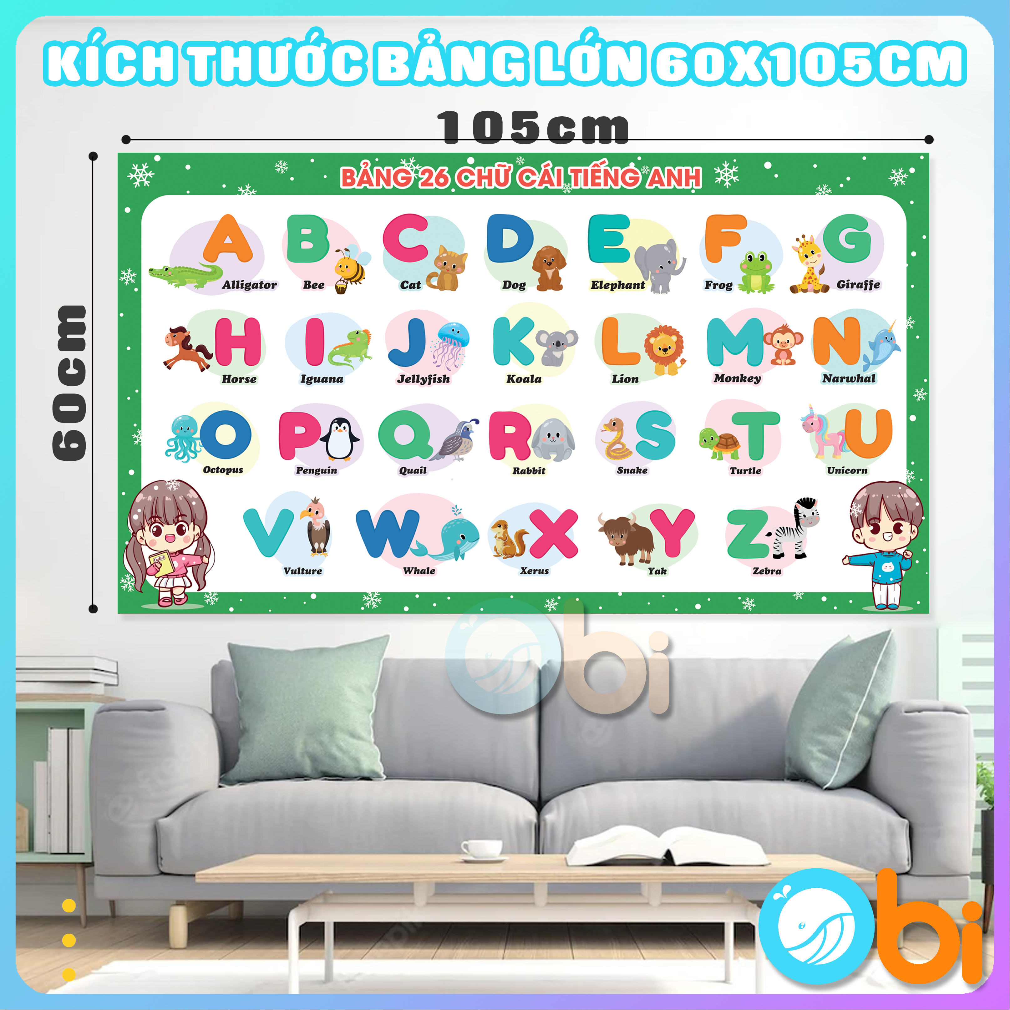 Decal Chữ Cái Tiếng Anh - Bảng chữ cái Tiếng Anh English Anphabet Obi