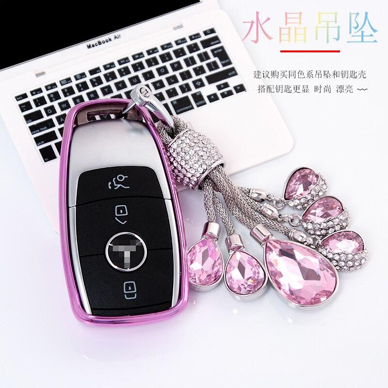 Móc khóa hình giọt nước đính đá thời trang