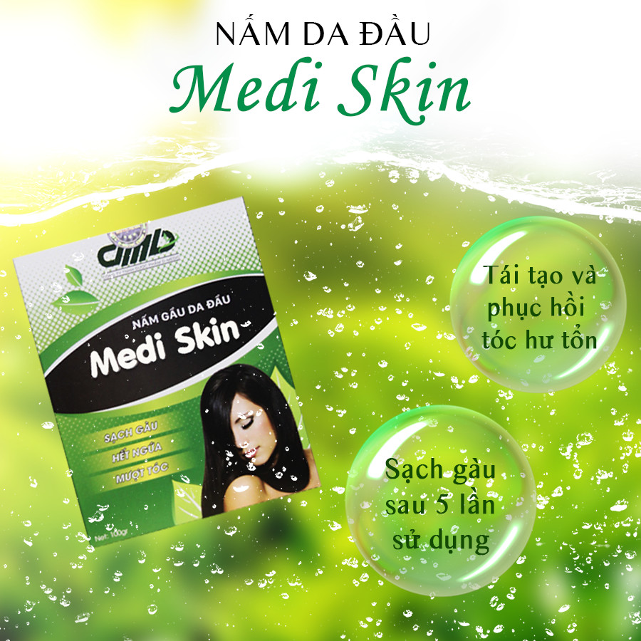 Hỗ trợ trị nấm da đầu Medi Skin Gội Thảo Dược Ngăn Ngừa Nấm Da Đầu Sạch Gàu Hiệu Quả 100gr