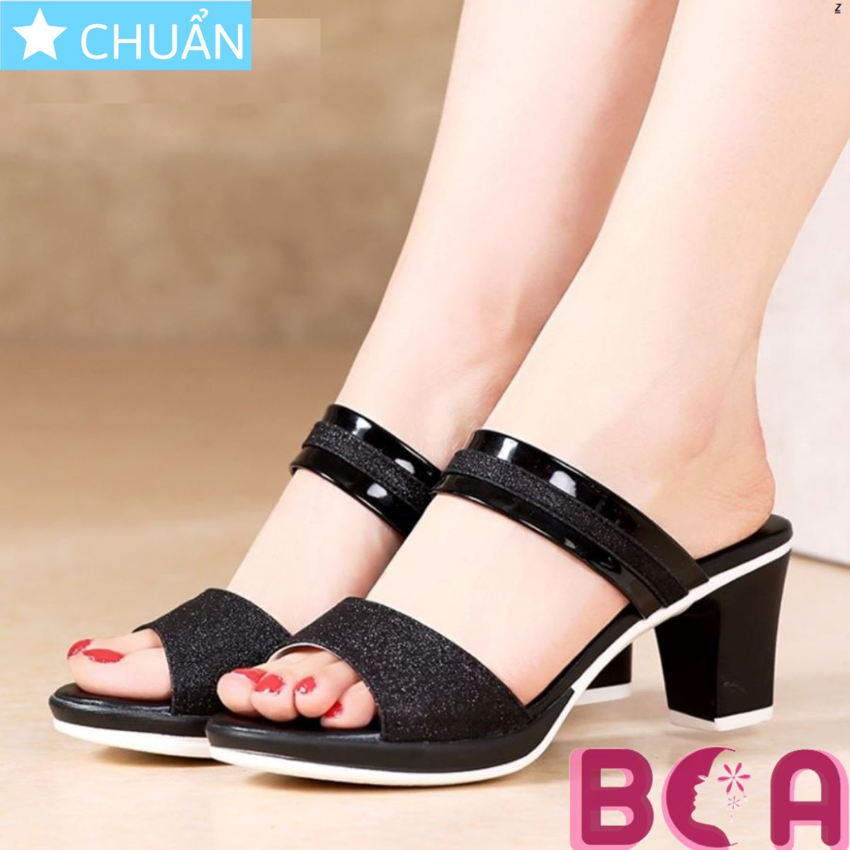 Sandal cao gót nữ 6p RO575 ROSATA tại BCASHOP đế dày, mặt nhám kim tuyết thời trang và lộng lẫy