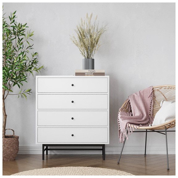 JESSE, Tủ đựng đồ lưu trữ đa năng 4 ngăn kéo STO_106, 81x40x93cm