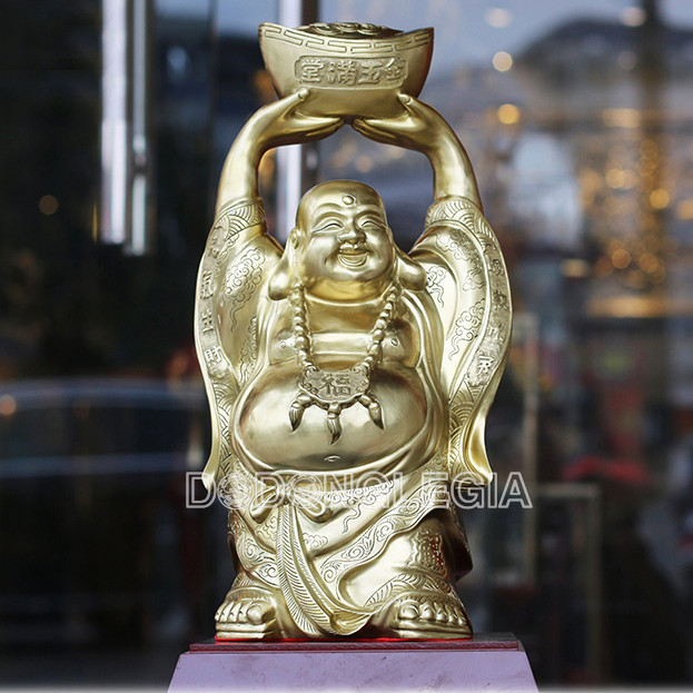 Tượng Phật Di Lặc Bằng Đồng Cattut Cao 35cm Phong Thủy Lê Gia