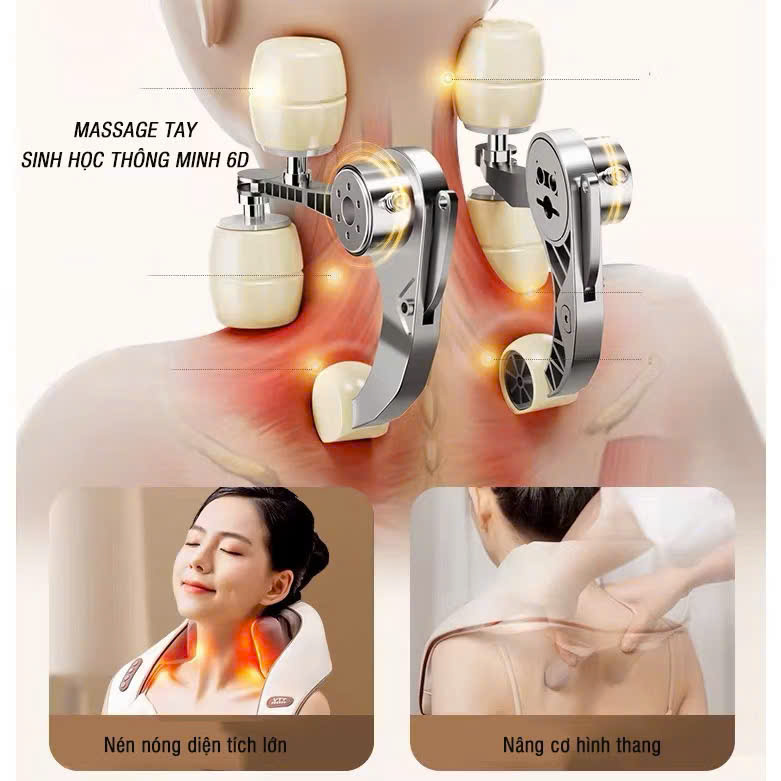 Máy Massage Cổ Vai Gáy Hồng Ngoại 6D YM-K18, Đai Mát Xa Toàn Thân Hỗ Trợ Thư Giãn - Giao Màu Ngẫu Nhiên - HÀNG CHÍNH HÃNG MINIIN