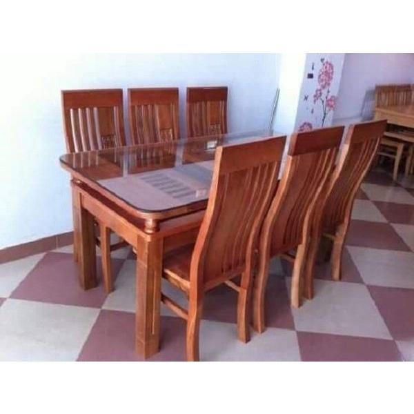 Bàn ghế ăn gỗ sồi 6 ghế bàn chữ nhật
