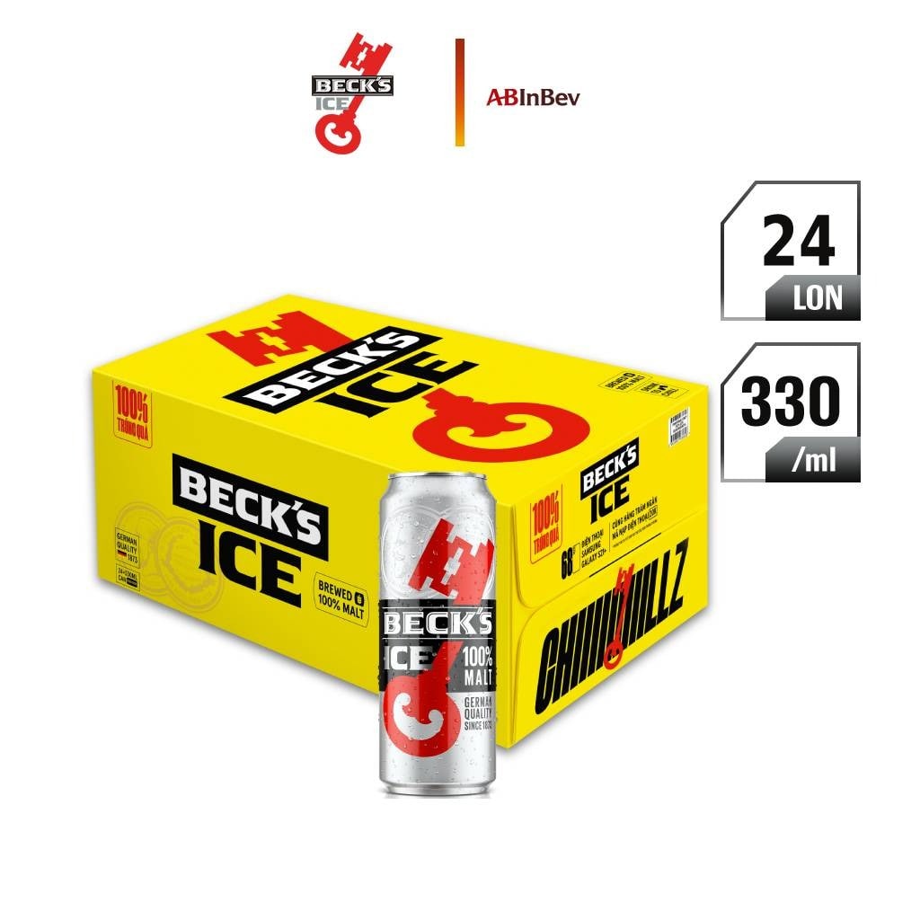 Thùng 24 Lon Beck's Ice - Phiên bản Tết (330 ml/ lon)