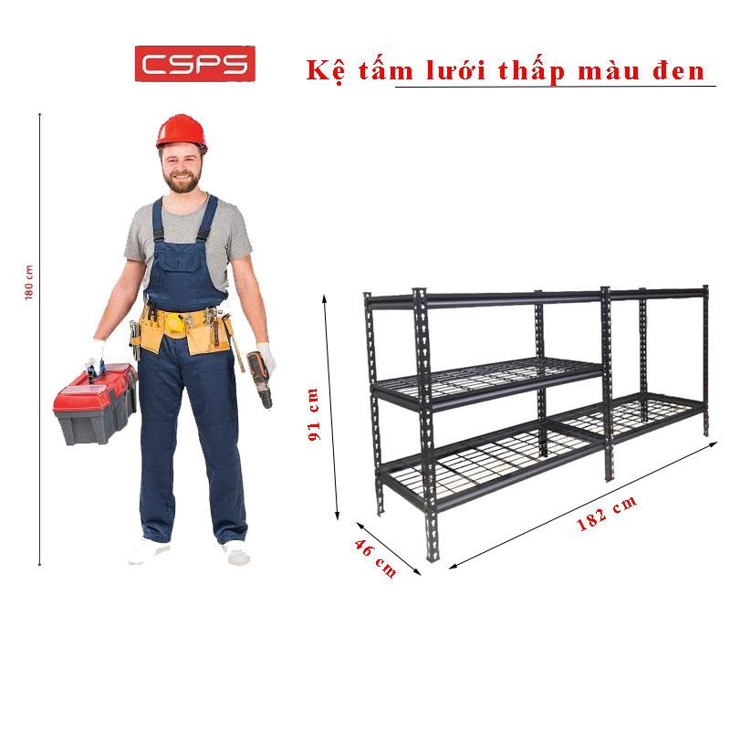 Kệ đa năng tấm lưới thấp CSPS 182cm Ngang x 46cm Rộng x 91cm Cao