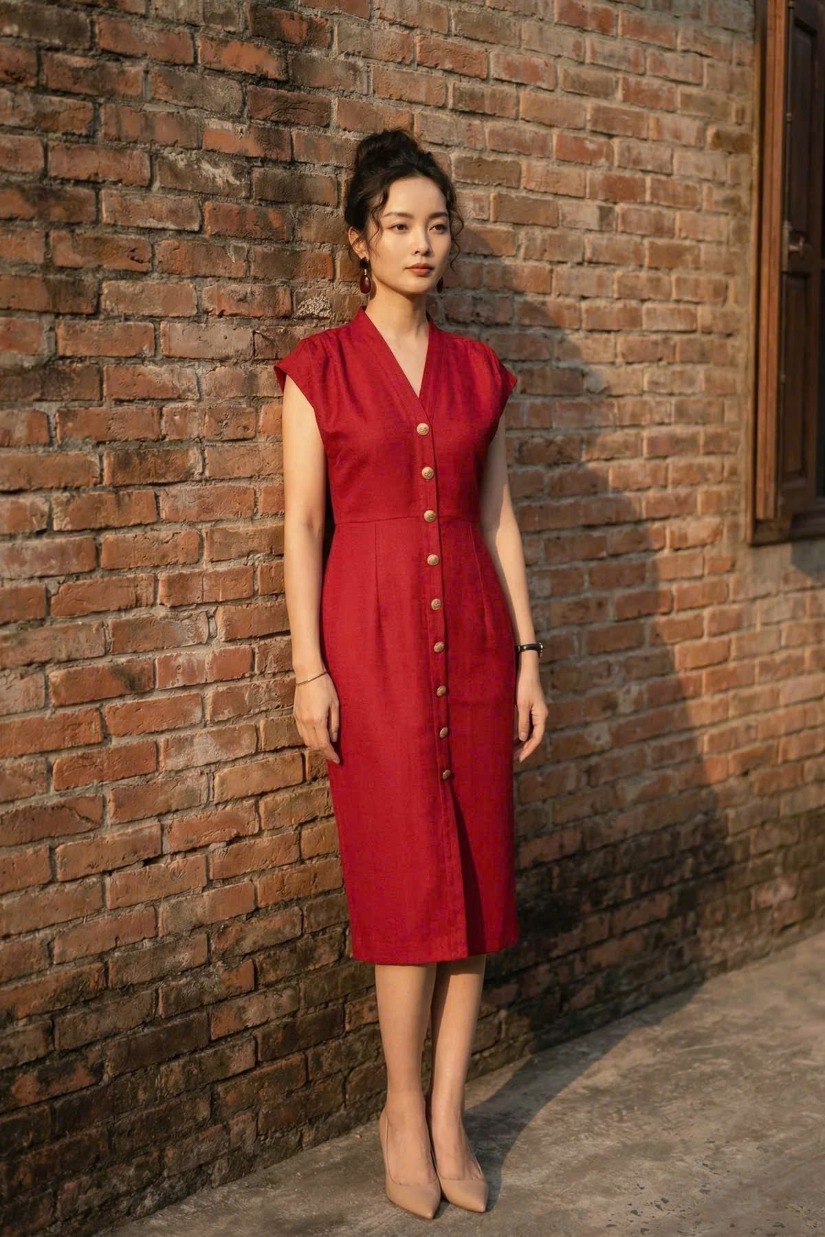 Đầm Ôm Body Tweed Đỏ Dự Tiệc thời trang thiết kế Hity Dre084