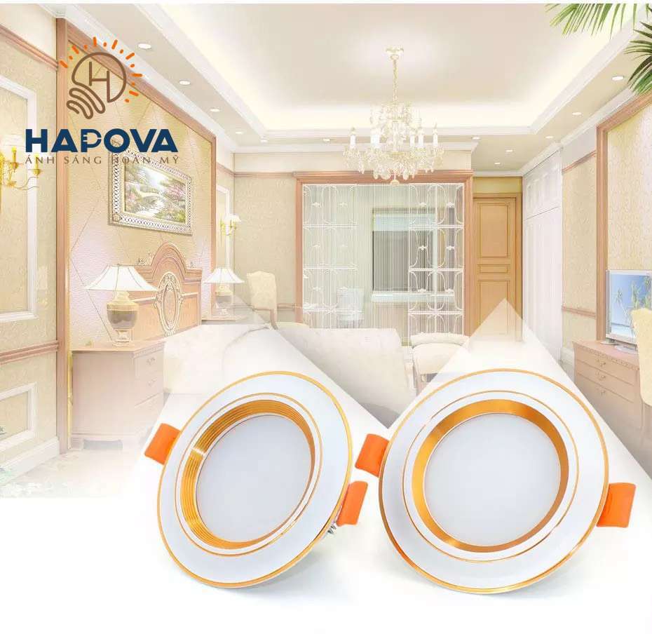 Đèn âm trần, đèn ốp trần phòng khách HAPOVA LONAS AT 02