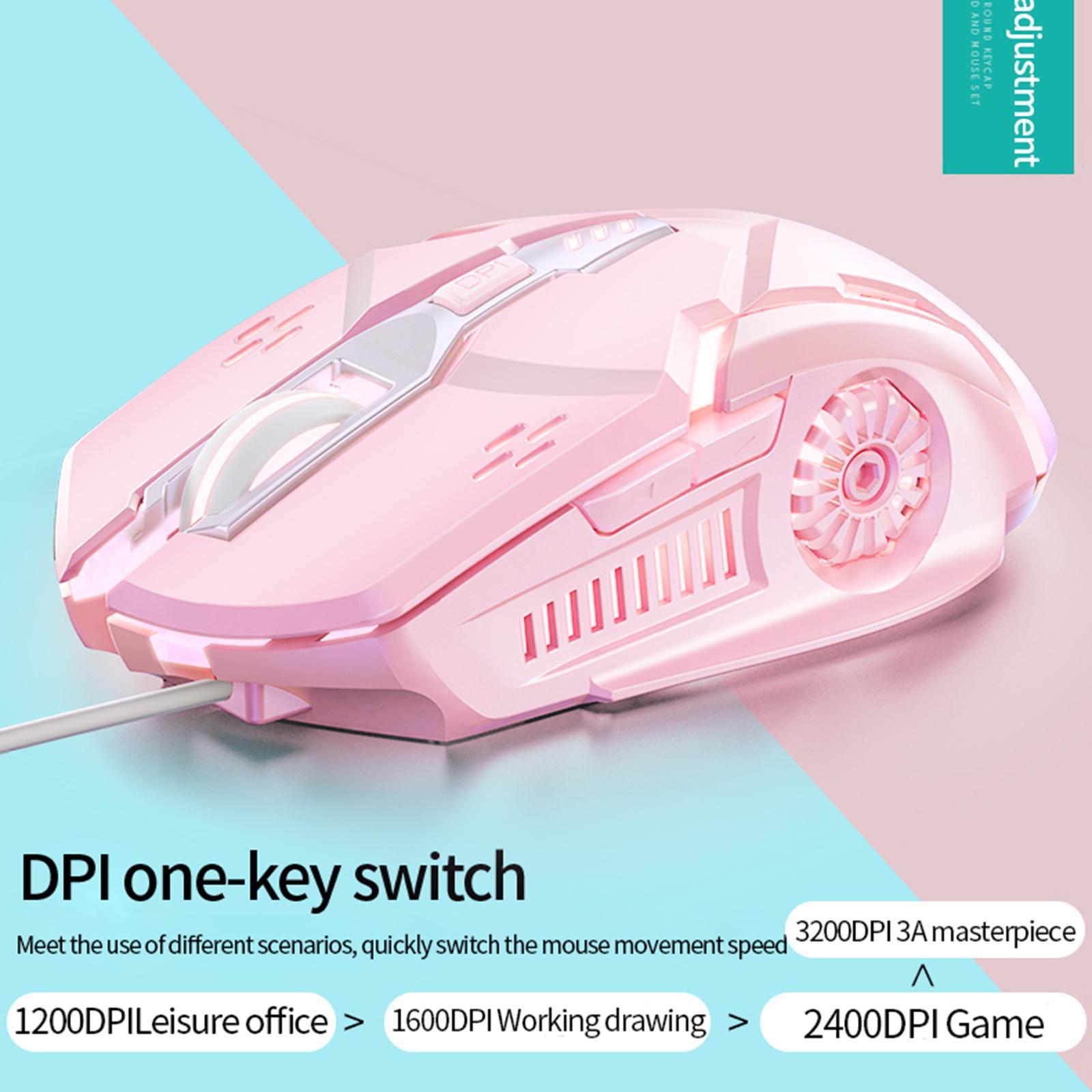 V8 Round Keycaps Gaming Wired Keyboard Mouse Illuminated, No Punch Design