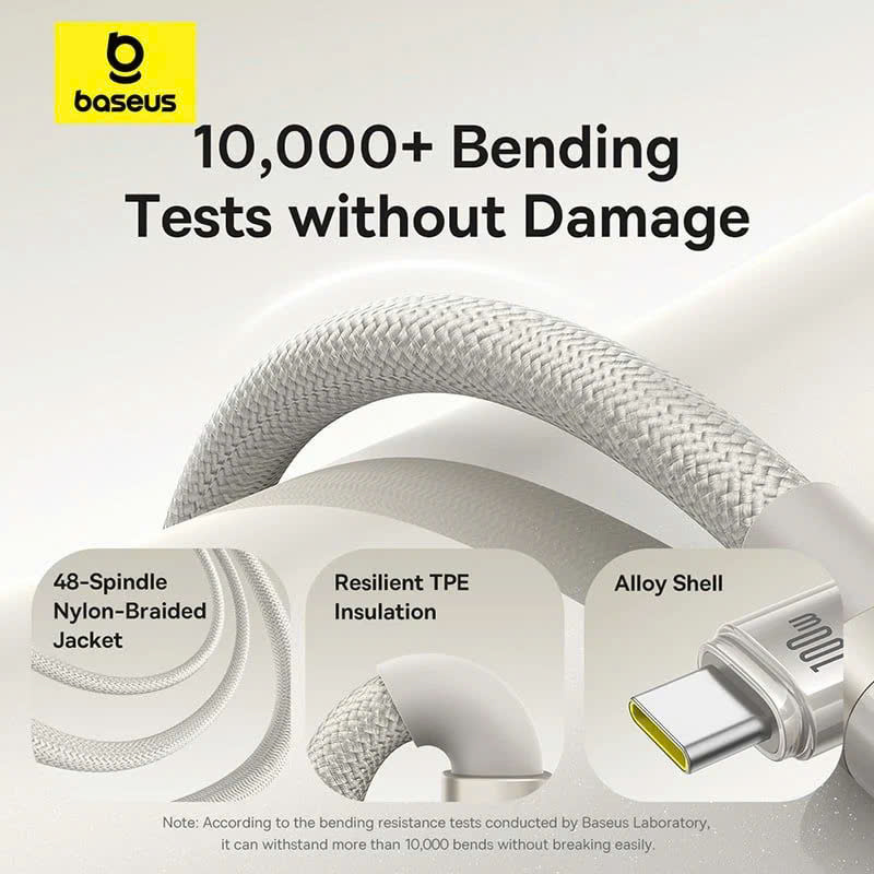 Cáp Sạc Nhanh C to C Baseus Titanium Alloy 100W (480Mbps) hàng chính hãng