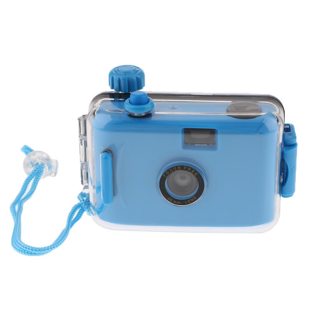 16FT Waterproof 35mm Film Camera with Case for Scuba Diving, Snorkeling Blue