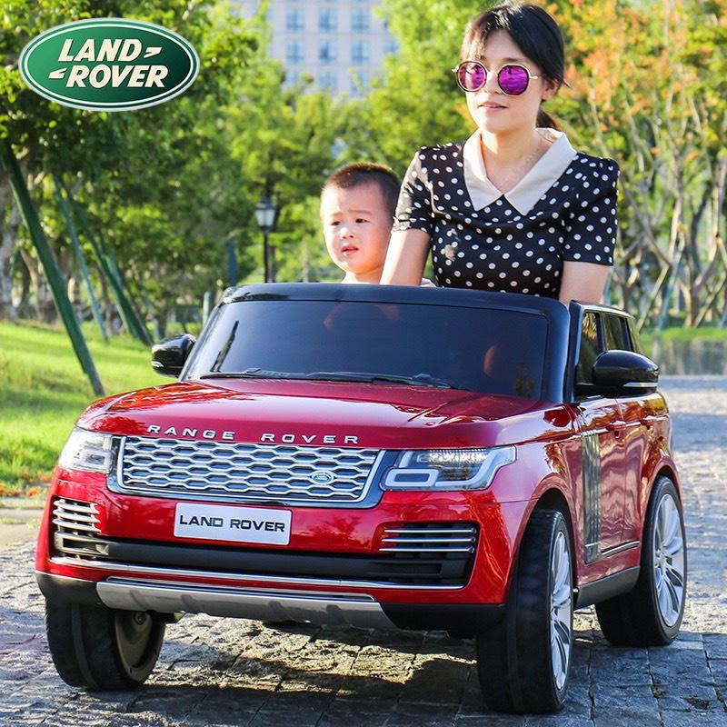 Ô tô xe điện trẻ em LAND ROVER 2 chỗ bánh cao su, ghế da, sơn tĩnh điện màn hình MP4 (Đỏ-Trắng-Đen-Xanh)