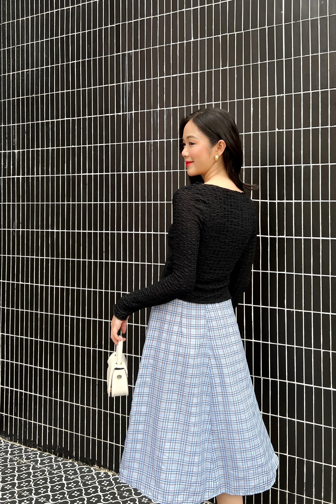 OLV - Chân váy Cobalt Checked Skirt