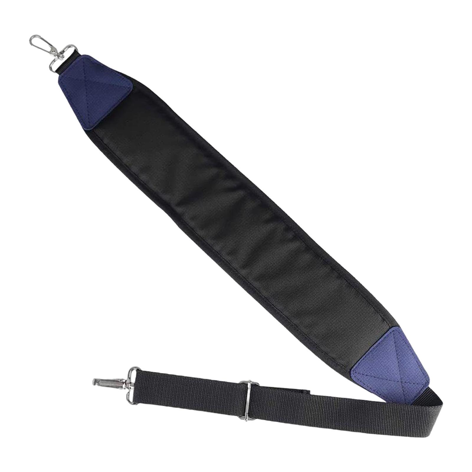 Golf Bag Strap Single Padded Nylon Adjustable Shoulder Strap 2 Clips Black