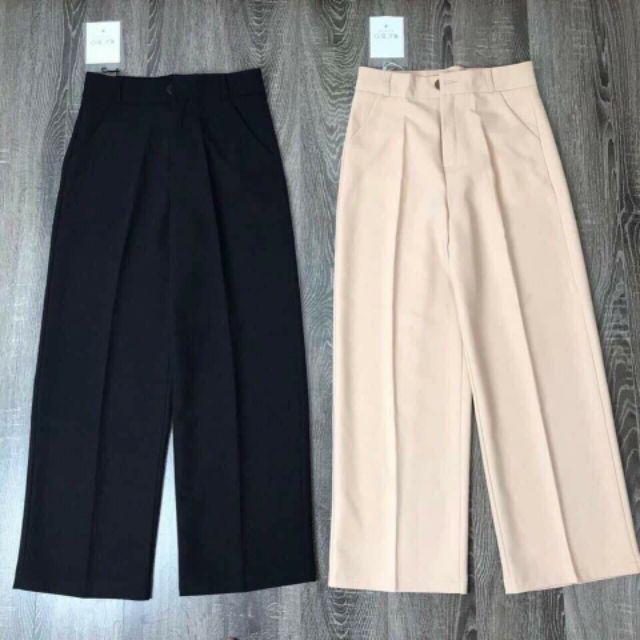Quần culottes ống suông 1 khuy trước tuyết mưa