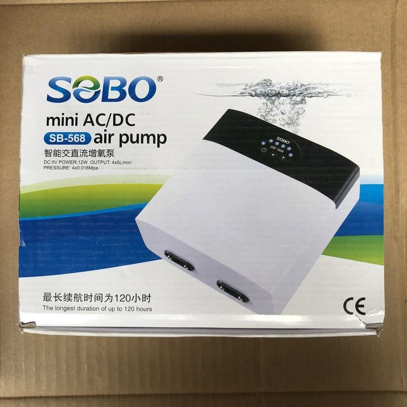 Máy Sủi Khí Oxy Tích Điện 4 Vòi Sobo SB-568  - Máy Sủi Oxy Tích Điện Cho Bể Cá